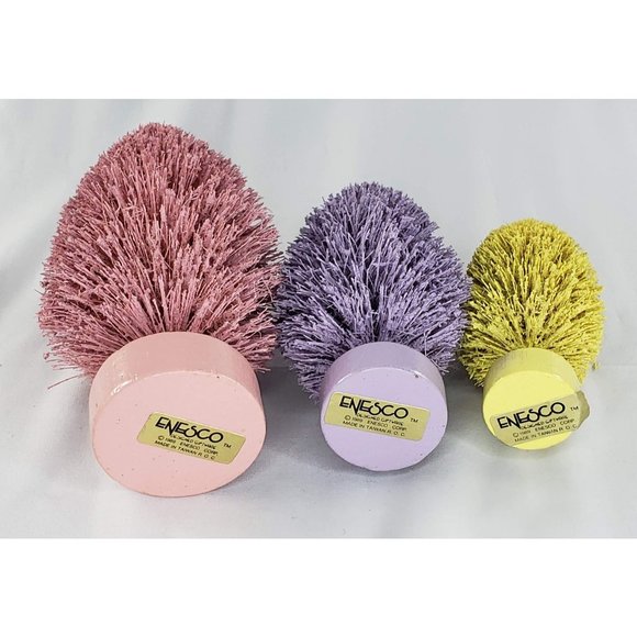 Enesco Oval Shaped Pastel Trees Vintage Easter Christmas Taiwan 1989 - Picture 5 of 5